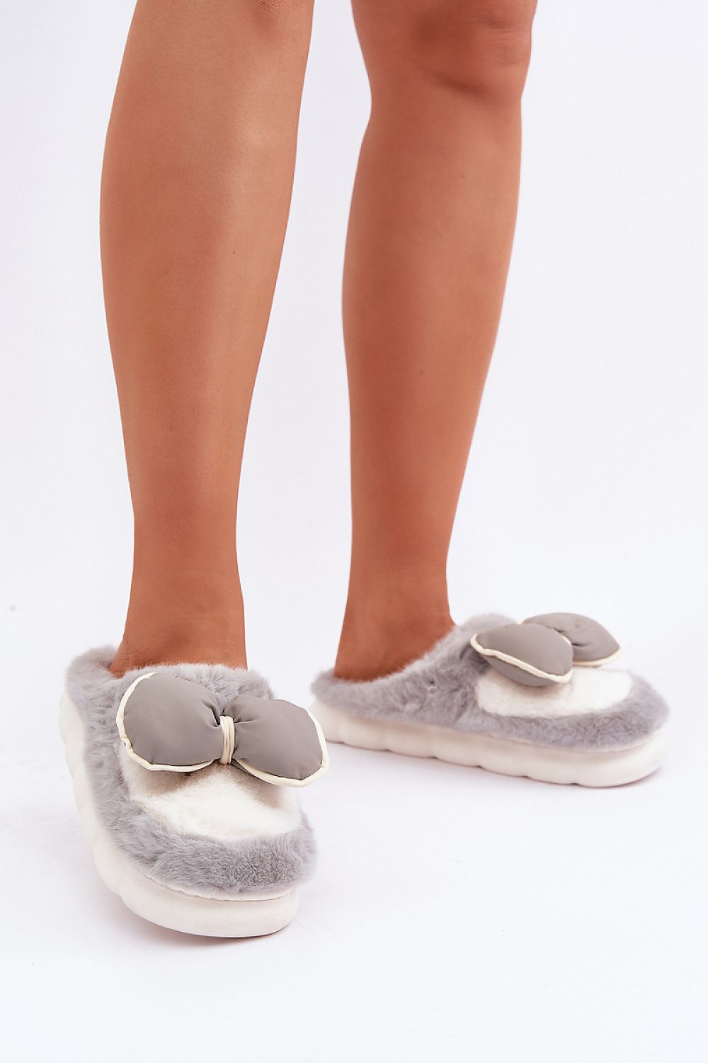 Women's Cozy Fur Slippers with Bow - EU 36/37 | US 6 to EU 40/41 | US 10, Stylish & Warm