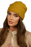 Kamea Premium Women's Wool Beanie with Stylish Lime Fold - 80% Wool for Elegant Warmth