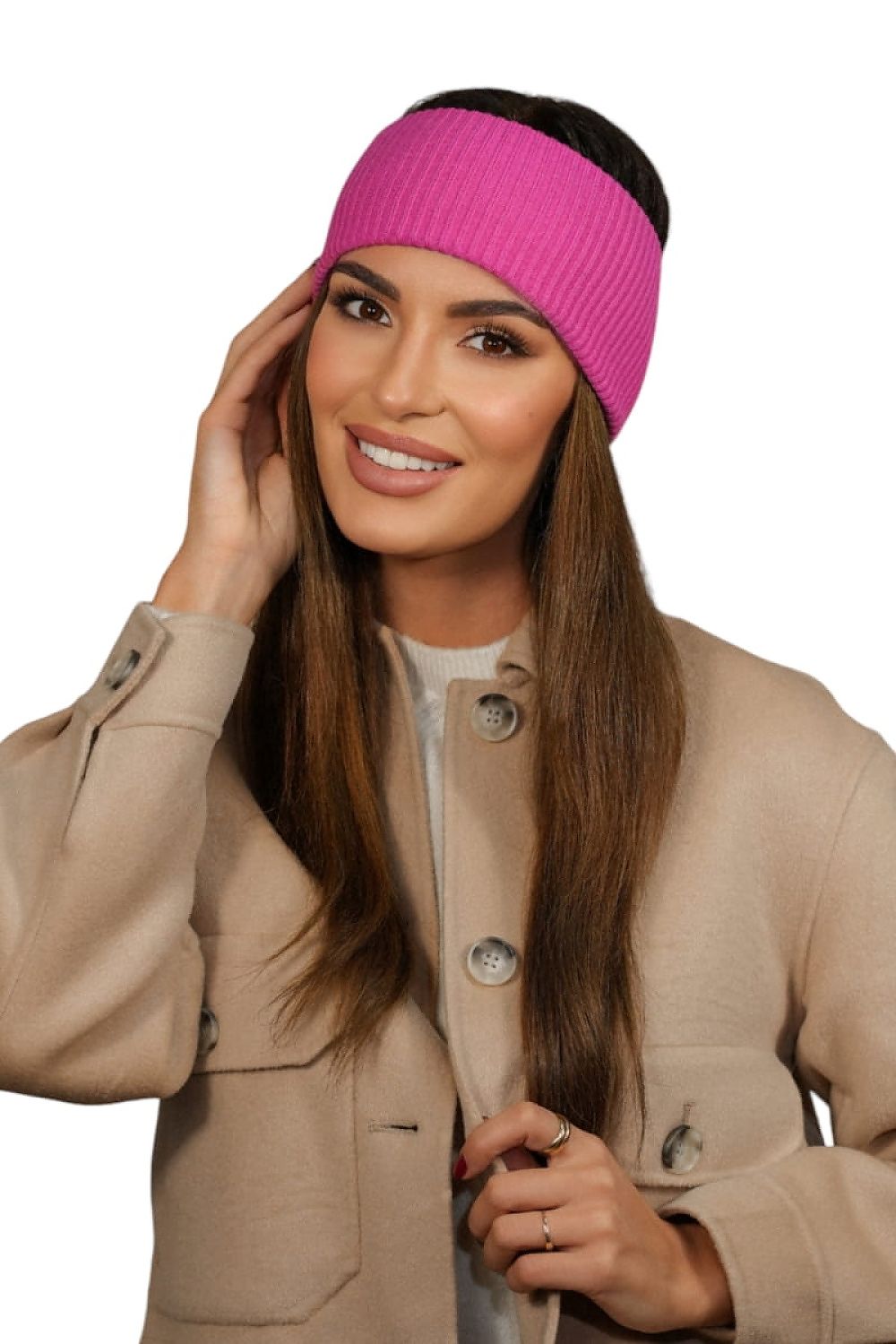 Kamea Premium Women's Ribbed Headband in Raspberry - Elegant, Comfortable Hair Accessory