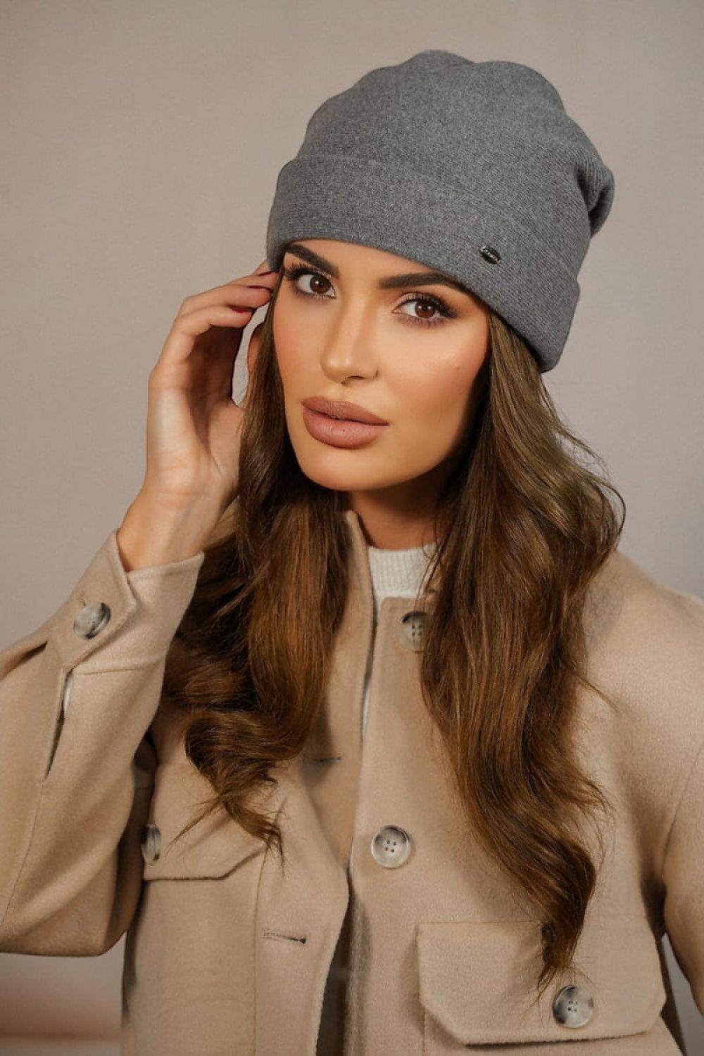 Kamea Premium Women's Wool Beanie with Stylish Lime Fold - 80% Wool for Elegant Warmth