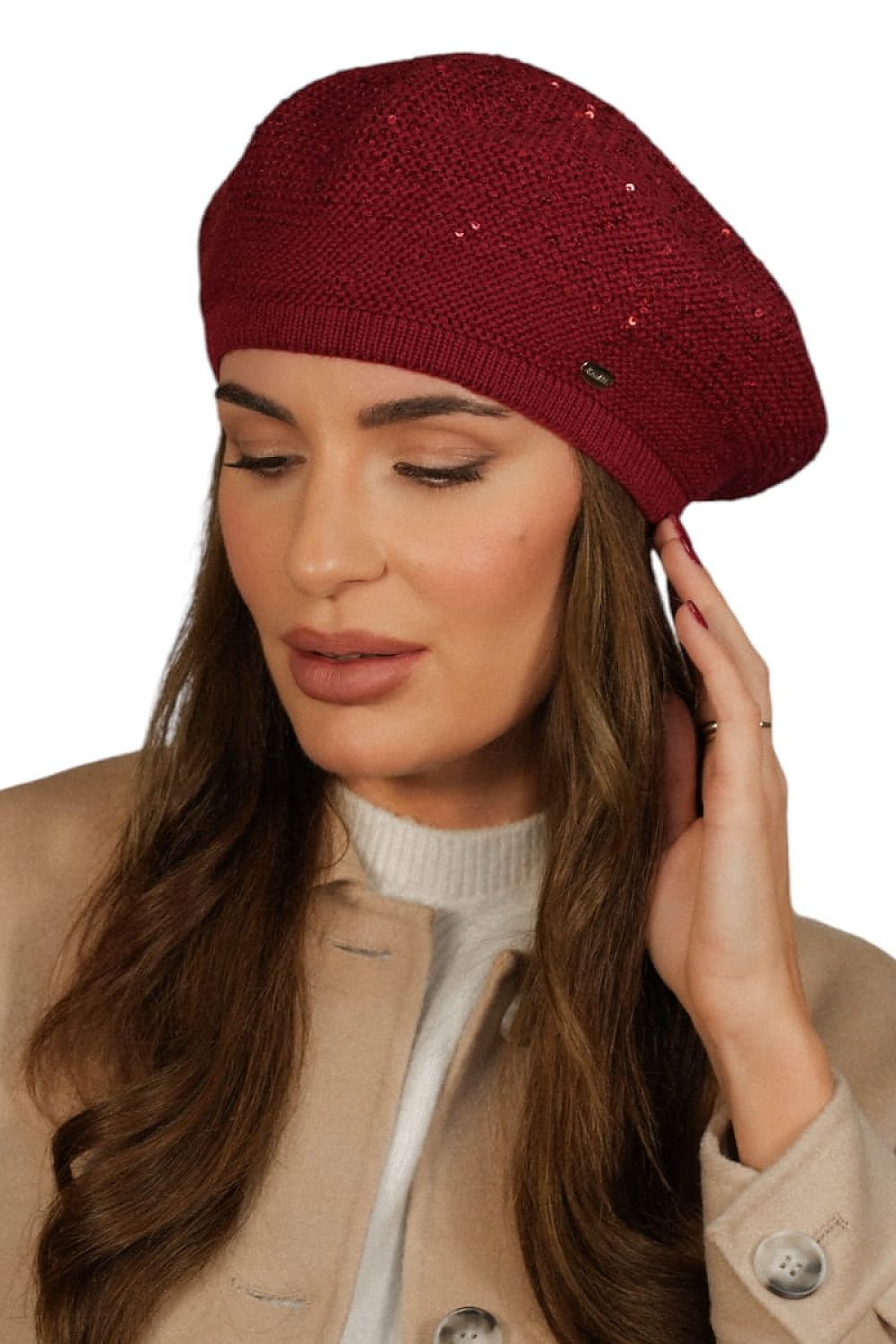 Premium Peony Sequin Beret With Soft Raspberry Polar Insert - Luxurious Style & Comfort