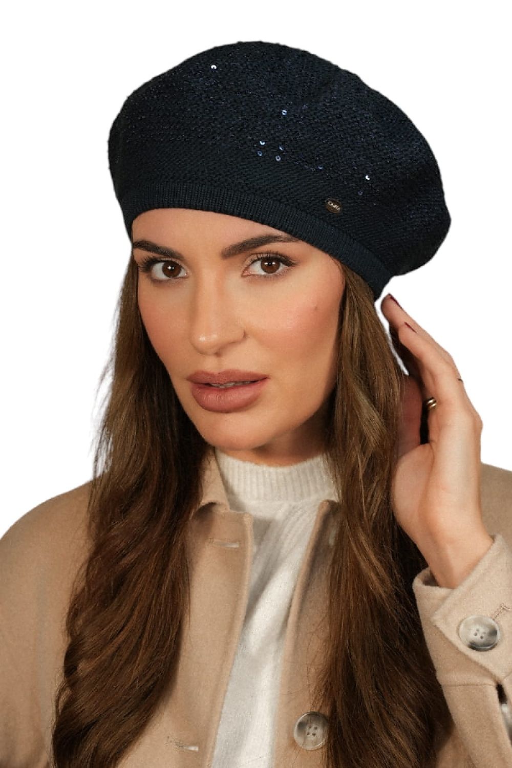 Premium Peony Sequin Beret With Soft Raspberry Polar Insert - Luxurious Style & Comfort