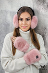 Premium Kamea Aster Faux Fur Earflaps Earmuffs - Soft, Foldable Design in Elegant Pink