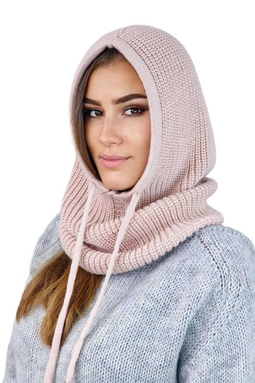 Premium Nilda Luxury Hooded Balaclava - Stylish Neck Warmer in 50% Acrylic, 30% Wool