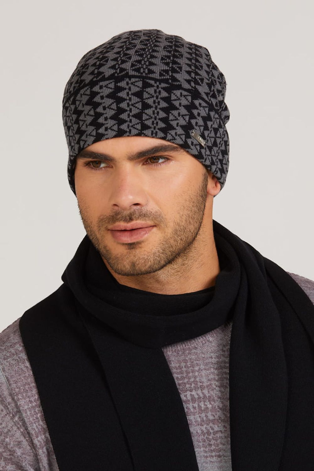 Kamea Pablo Premium Men’s Black Winter Hat - Luxurious Two-Tone Viscose Design