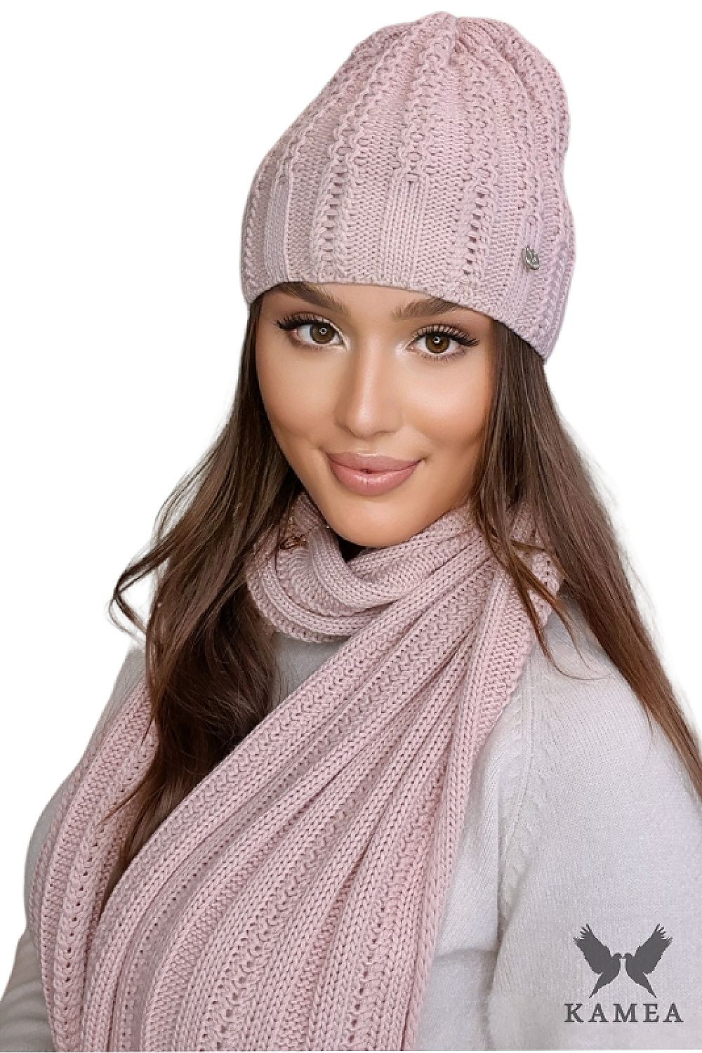 Kamea Premium Filona Women's Red Hat - Cozy Fleece Lined, Stylish Knit Cuff for Winter Elegance