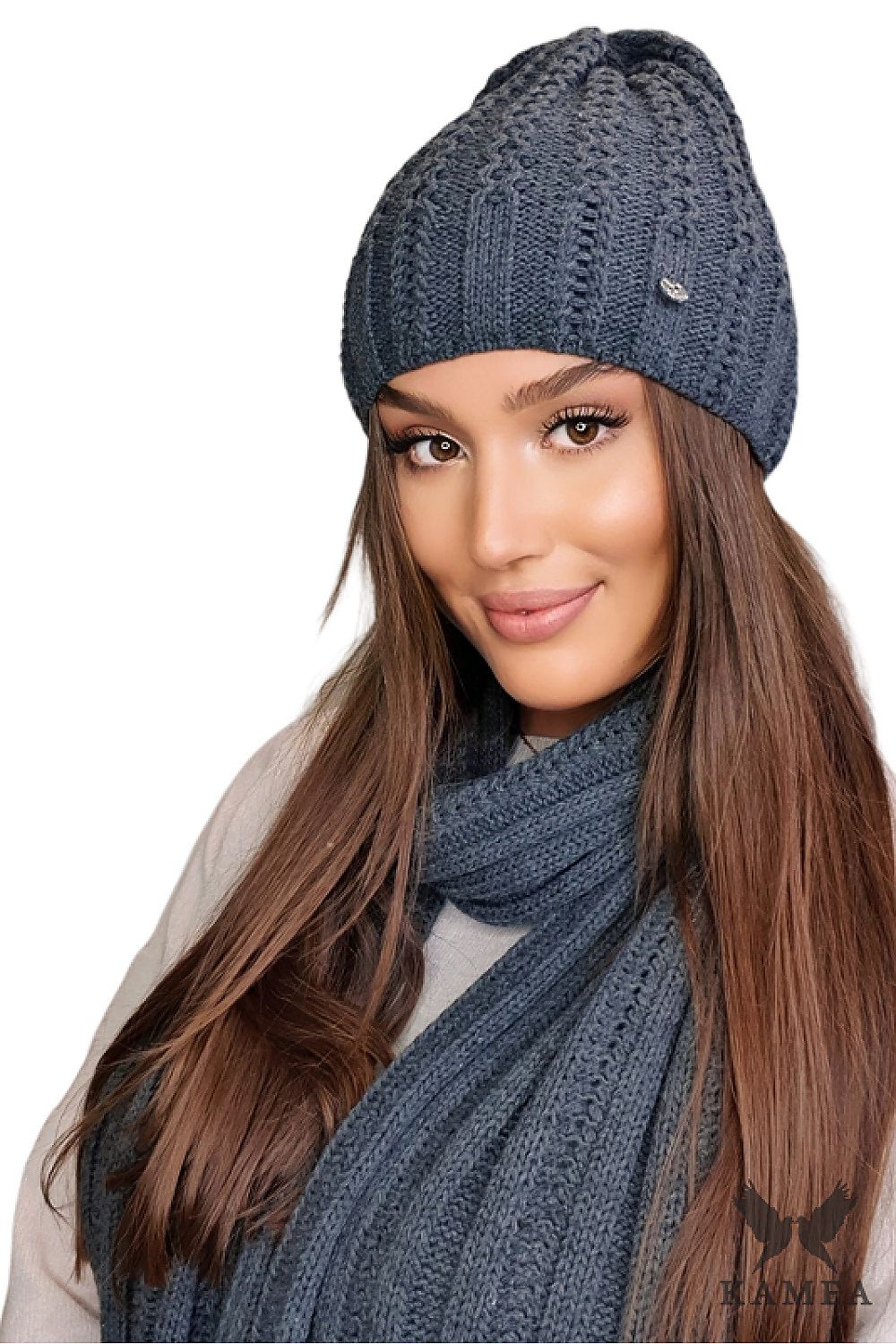 Kamea Premium Filona Women's Red Hat - Cozy Fleece Lined, Stylish Knit Cuff for Winter Elegance