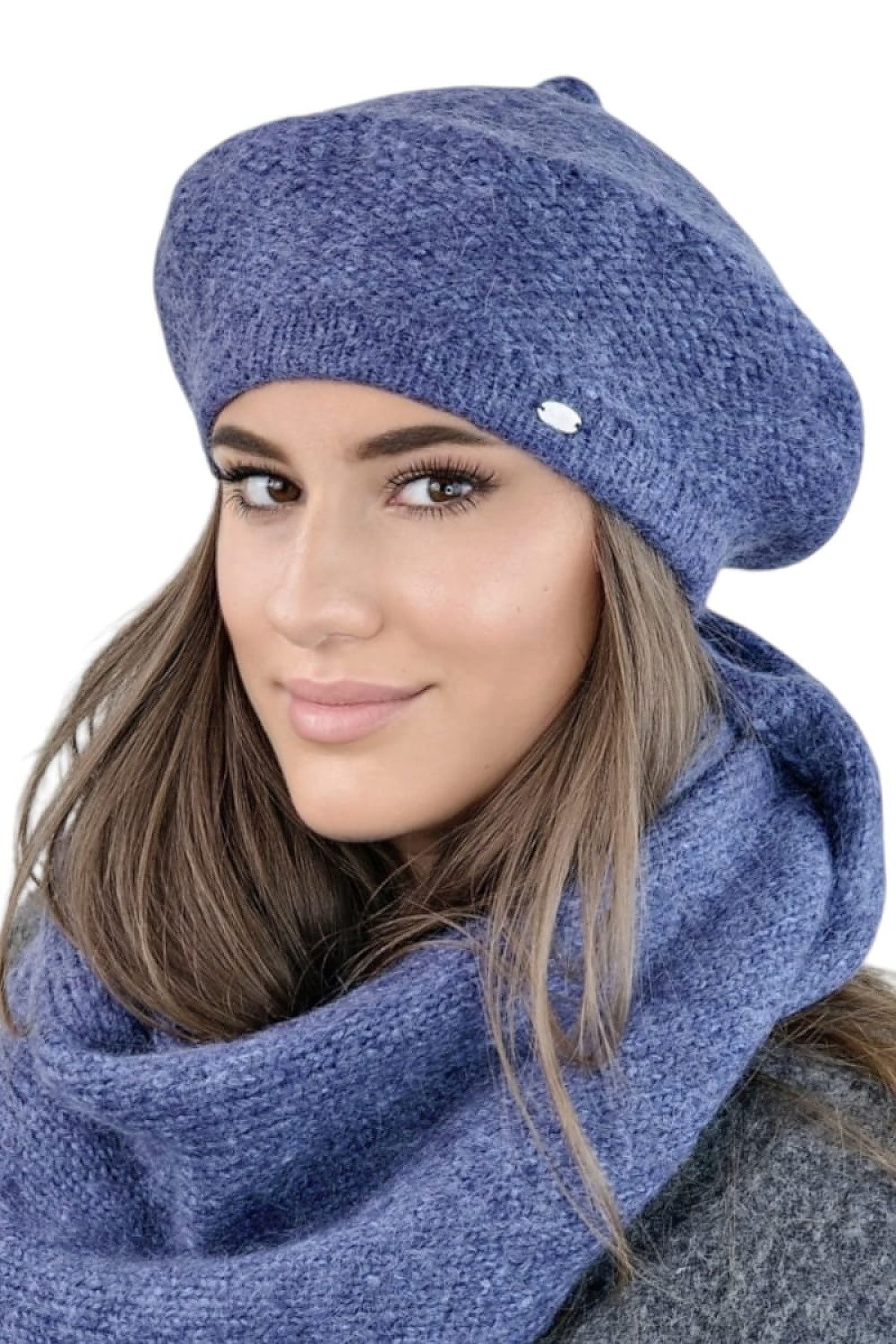 Premium Ofelia Pink Merino Wool Beret For Women With Polar Fleece Lining