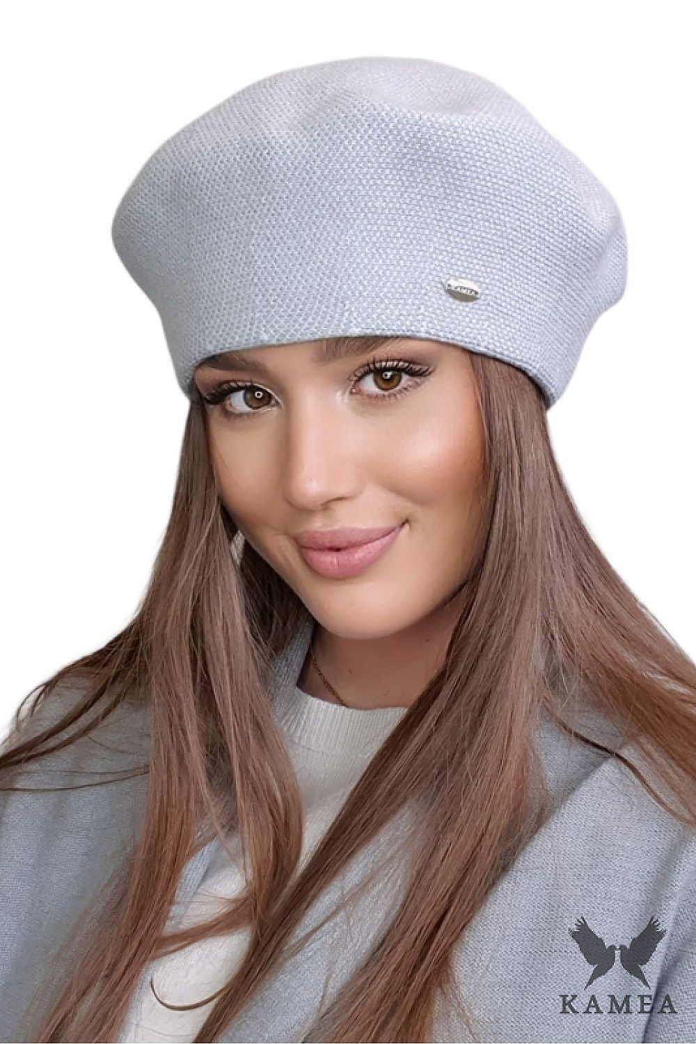 Premium Houndstooth Beret by Kamea - Elegantly Classic with Timeless Style and Comfort