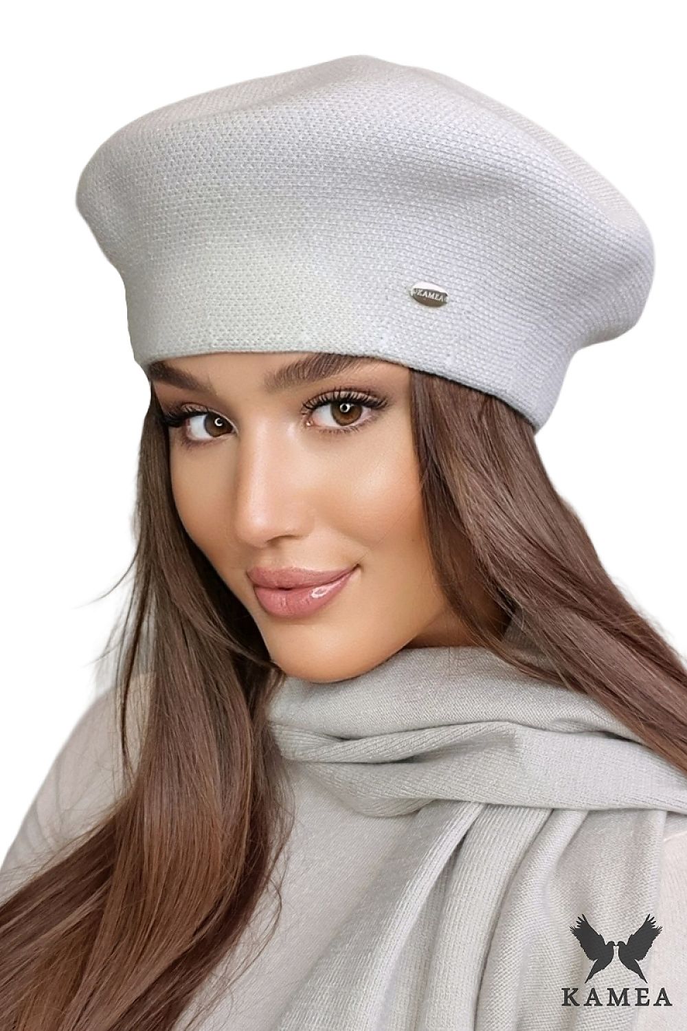 Premium Houndstooth Beret by Kamea - Elegantly Classic with Timeless Style and Comfort