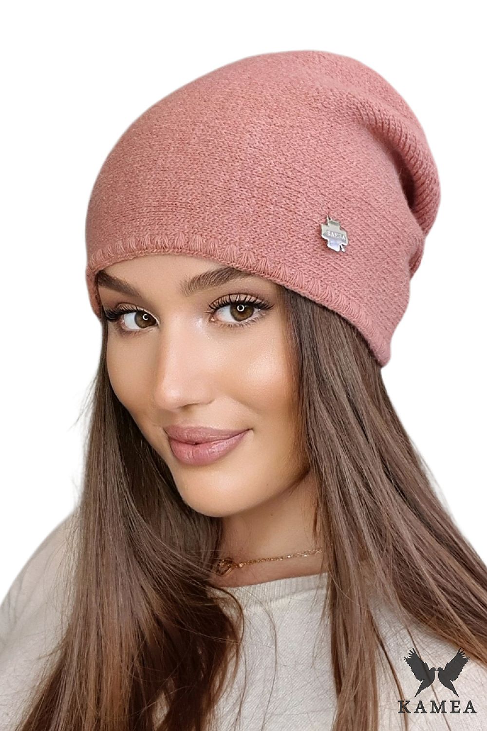 Premium Coral ARIBA Women's Hat in Soft Hypoallergenic Alpaca Wool & Viscose Blend