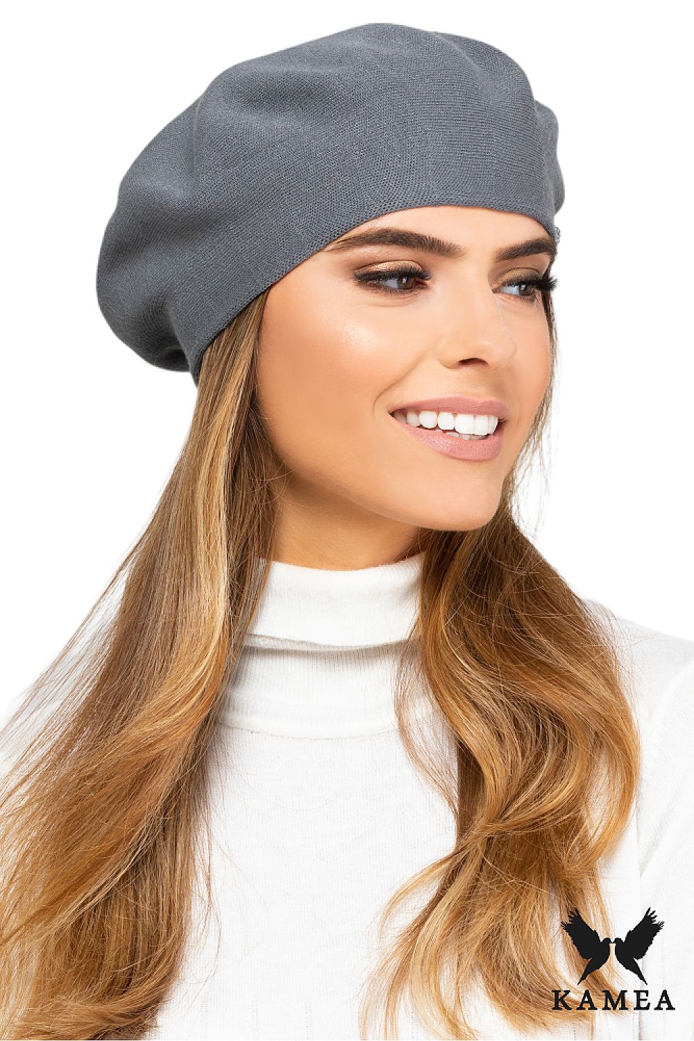 Premium Coral Women’s Beret Nashville | Elegant Viscose Fashion Accessory with Silver Logo