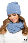 Premium Kamea Women's Denim Wool Hat with Elegant Brim and Silver Emblem