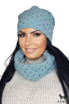 Premium Women's Kamea MIRIAM Turquoise Hat And Scarf Set With Durable Wool Blend