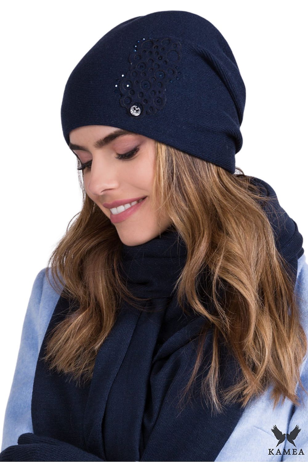 Premium Women's Mustard Kamea Hat with Zircon Decoration and Comfortable Lining
