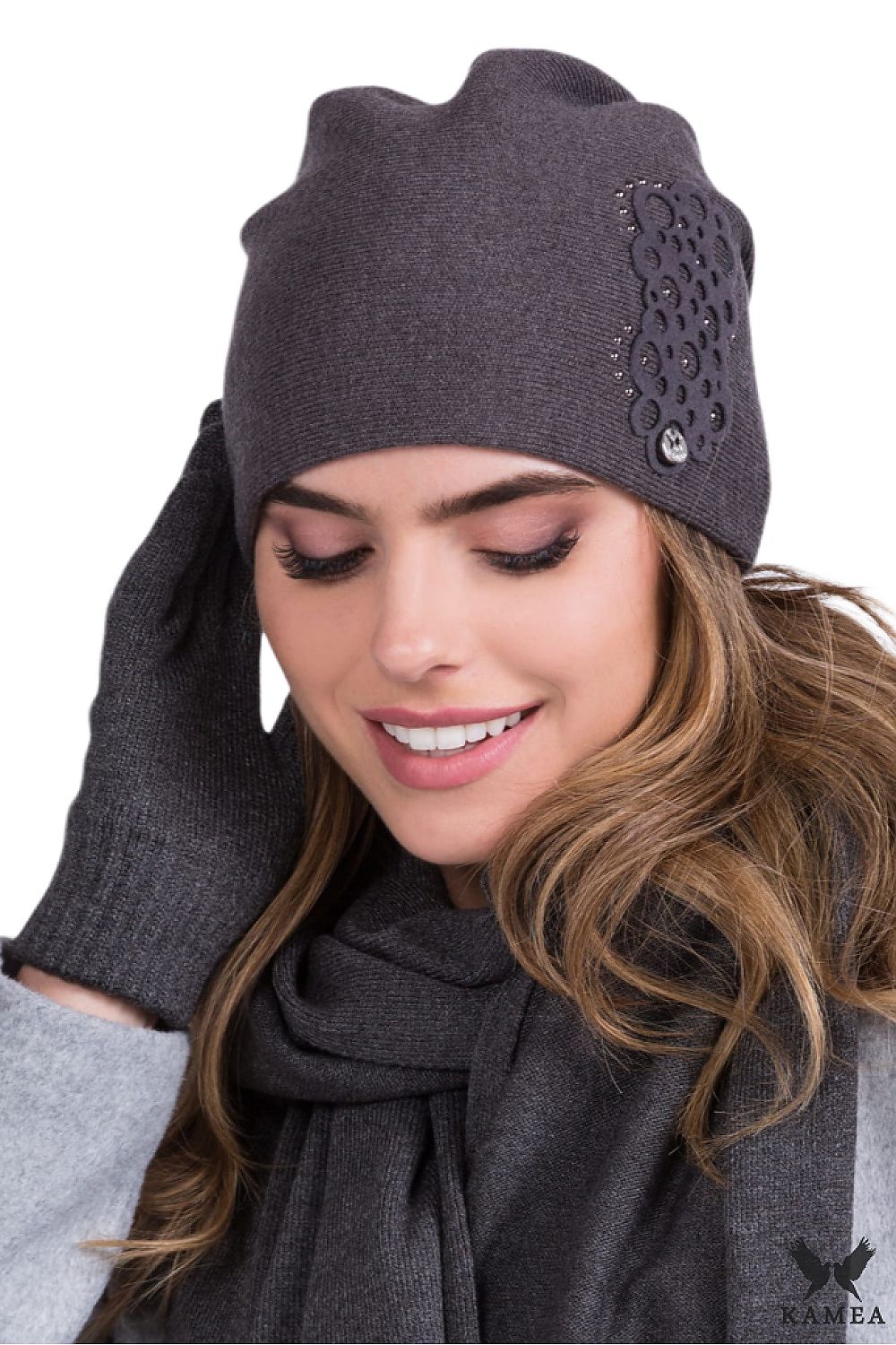 Premium Women's Mustard Kamea Hat with Zircon Decoration and Comfortable Lining