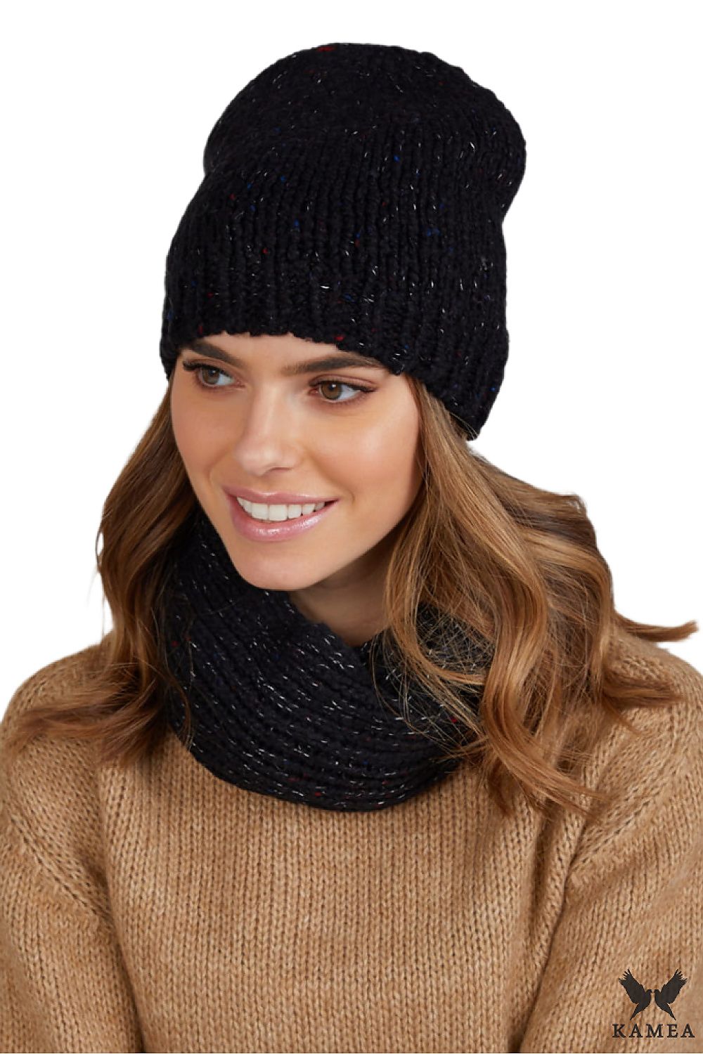 Premium Ameli Black Hat And Scarf Set - Comfortable, Warm, Elegant Winter Accessory