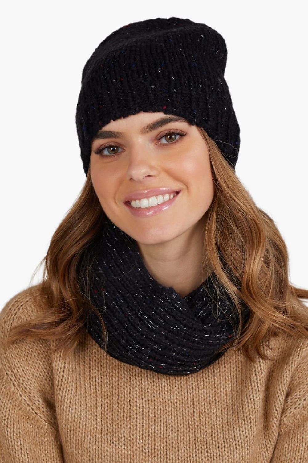 Premium Ameli Black Hat And Scarf Set - Comfortable, Warm, Elegant Winter Accessory