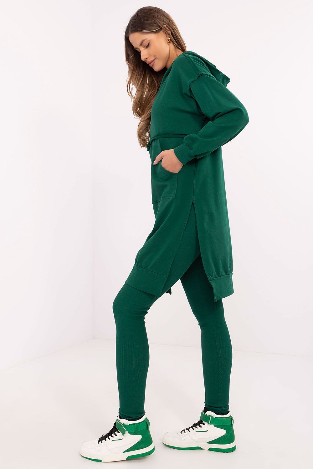 Luxury Women's Hoodie And Leggings Set, Size EU 0, Cotton Blend, Comfort Fit For Casual Styling