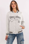 Stylish Women's Bomber Jacket - Casual Cotton-Polyester Blend with Stand-Up Collar, Sizes EU 0-XXL