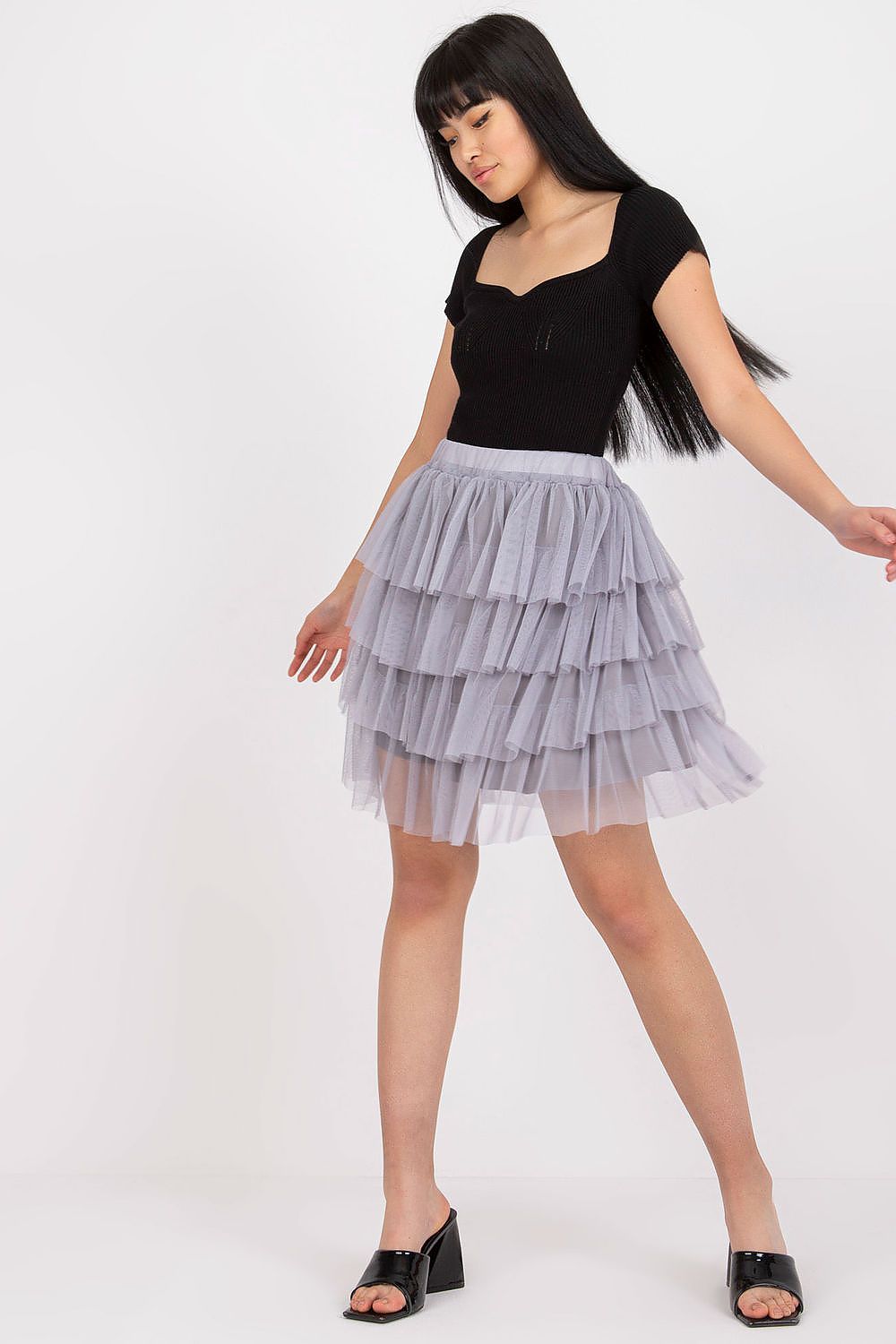 Elegant Mini Tulle Skirt With Frills, Och Bella, EU Size 0, Comfort Fit For Special Occasions