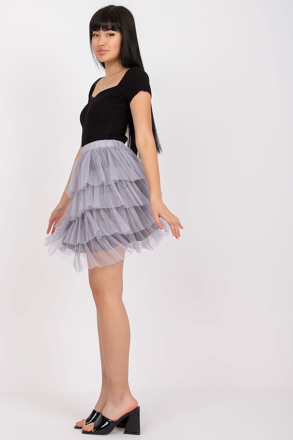 Elegant Mini Tulle Skirt With Frills, Och Bella, EU Size 0, Comfort Fit For Special Occasions