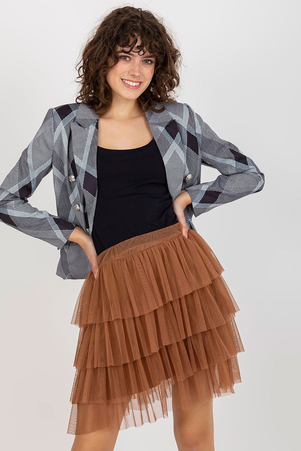Elegant Mini Tulle Skirt With Frills, Och Bella, EU Size 0, Comfort Fit For Special Occasions
