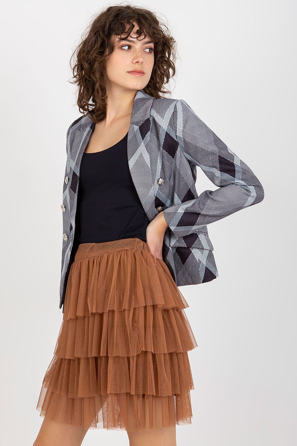 Elegant Mini Tulle Skirt With Frills, Och Bella, EU Size 0, Comfort Fit For Special Occasions