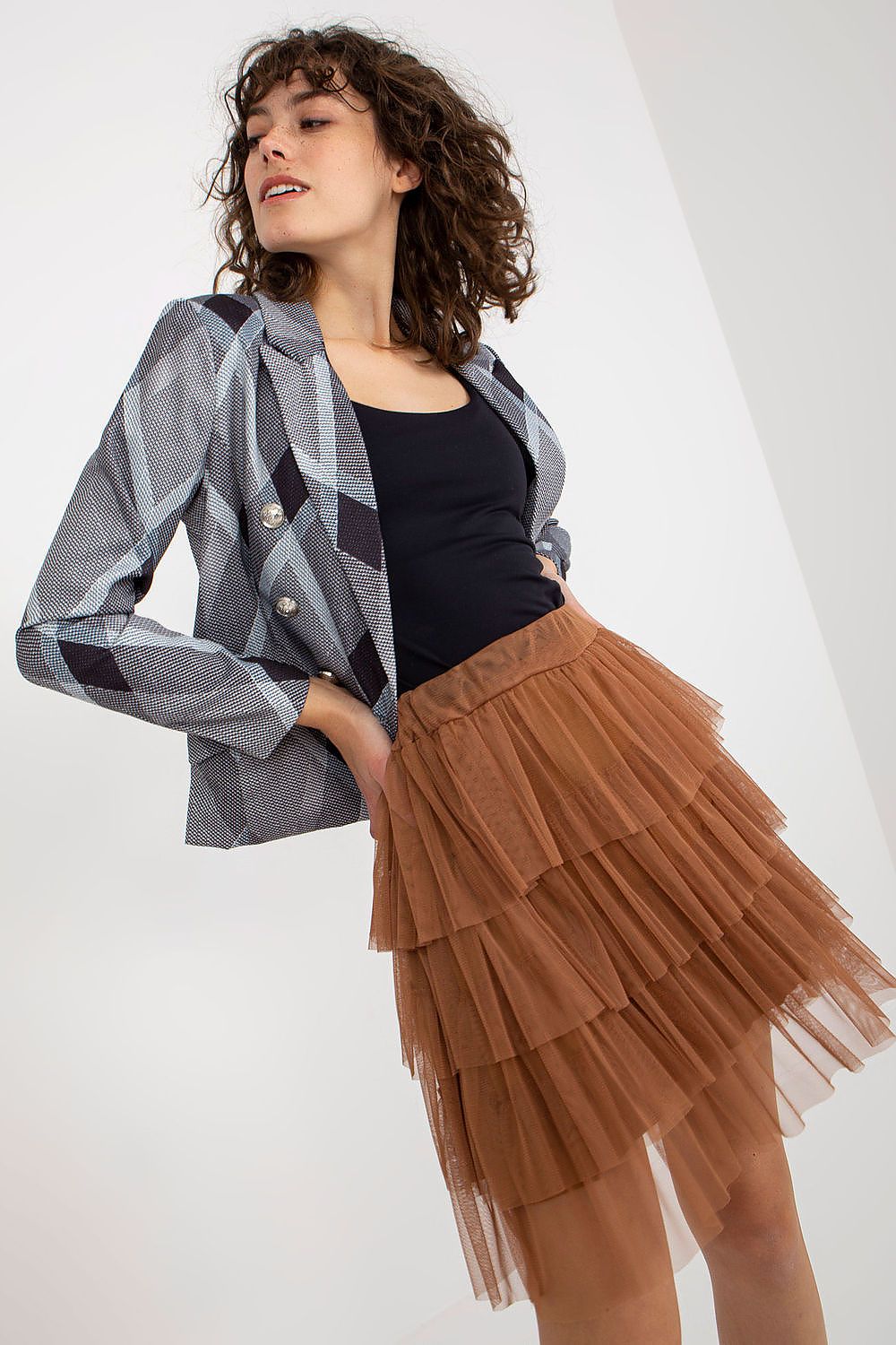Elegant Mini Tulle Skirt With Frills, Och Bella, EU Size 0, Comfort Fit For Special Occasions