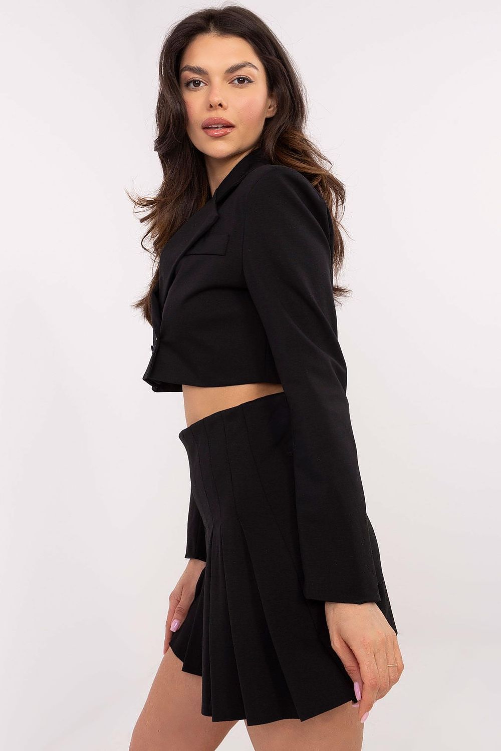 Elegant Pleated Short Skirt by Italy Moda | Size S/M, L/XL | Cotton Blend for Comfort and Style