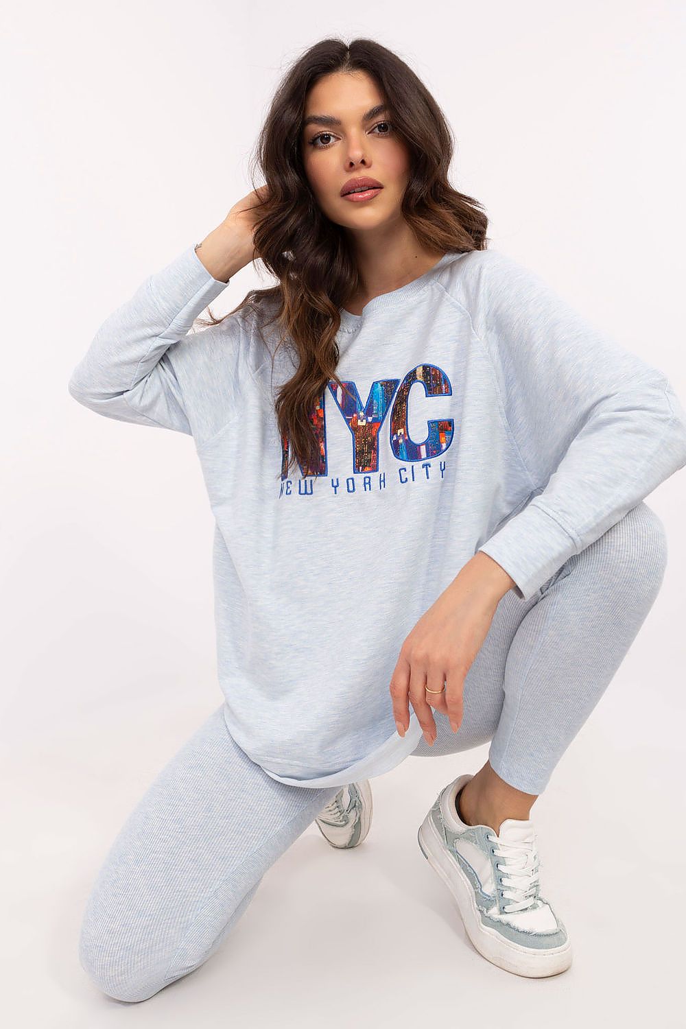 Luxury Women's Set: Comfort Sweatshirt & High Waist Leggings, EU Size 0 - Factory Price