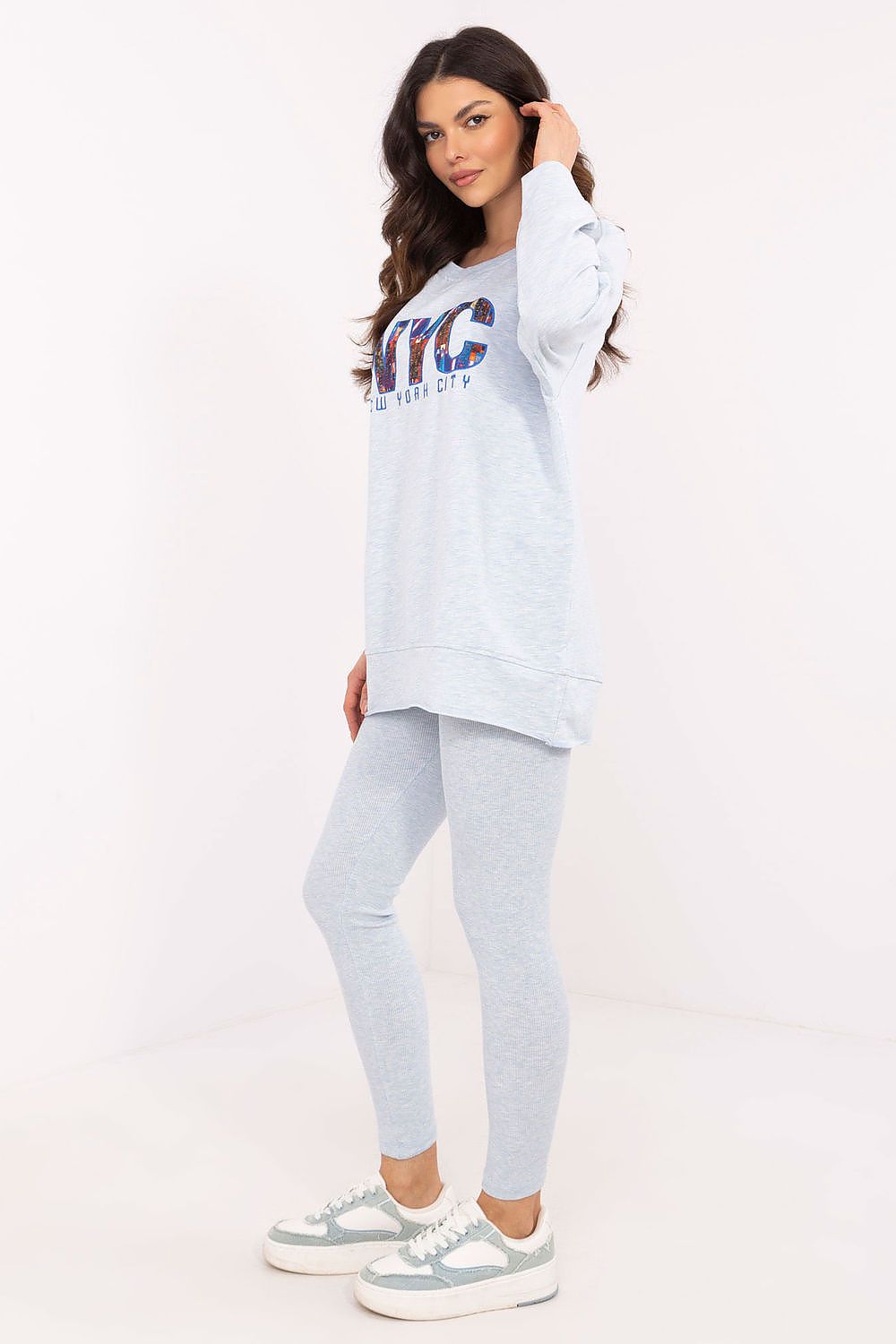 Luxury Women's Set: Comfort Sweatshirt & High Waist Leggings, EU Size 0 - Factory Price