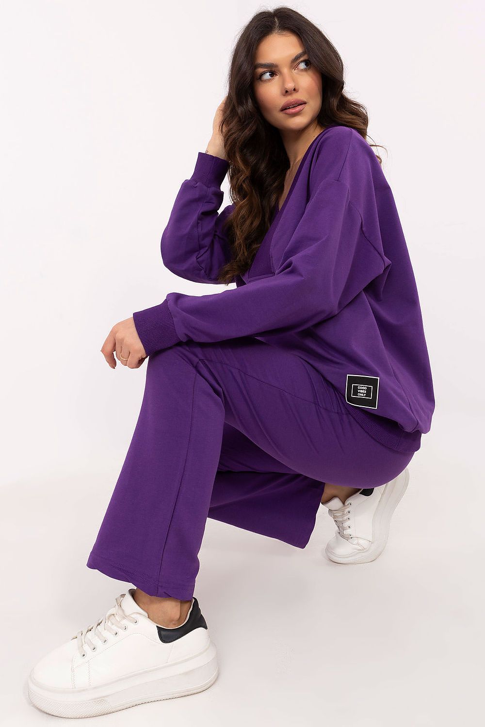 Luxury Women's 2-Piece Set with Long-Sleeve Blouse & High-Waist Straight-Leg Pants, EU Size 0, by Factory Price