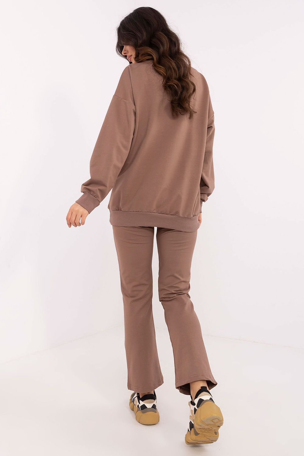 Luxury Women's 2-Piece Set with Long-Sleeve Blouse & High-Waist Straight-Leg Pants, EU Size 0, by Factory Price