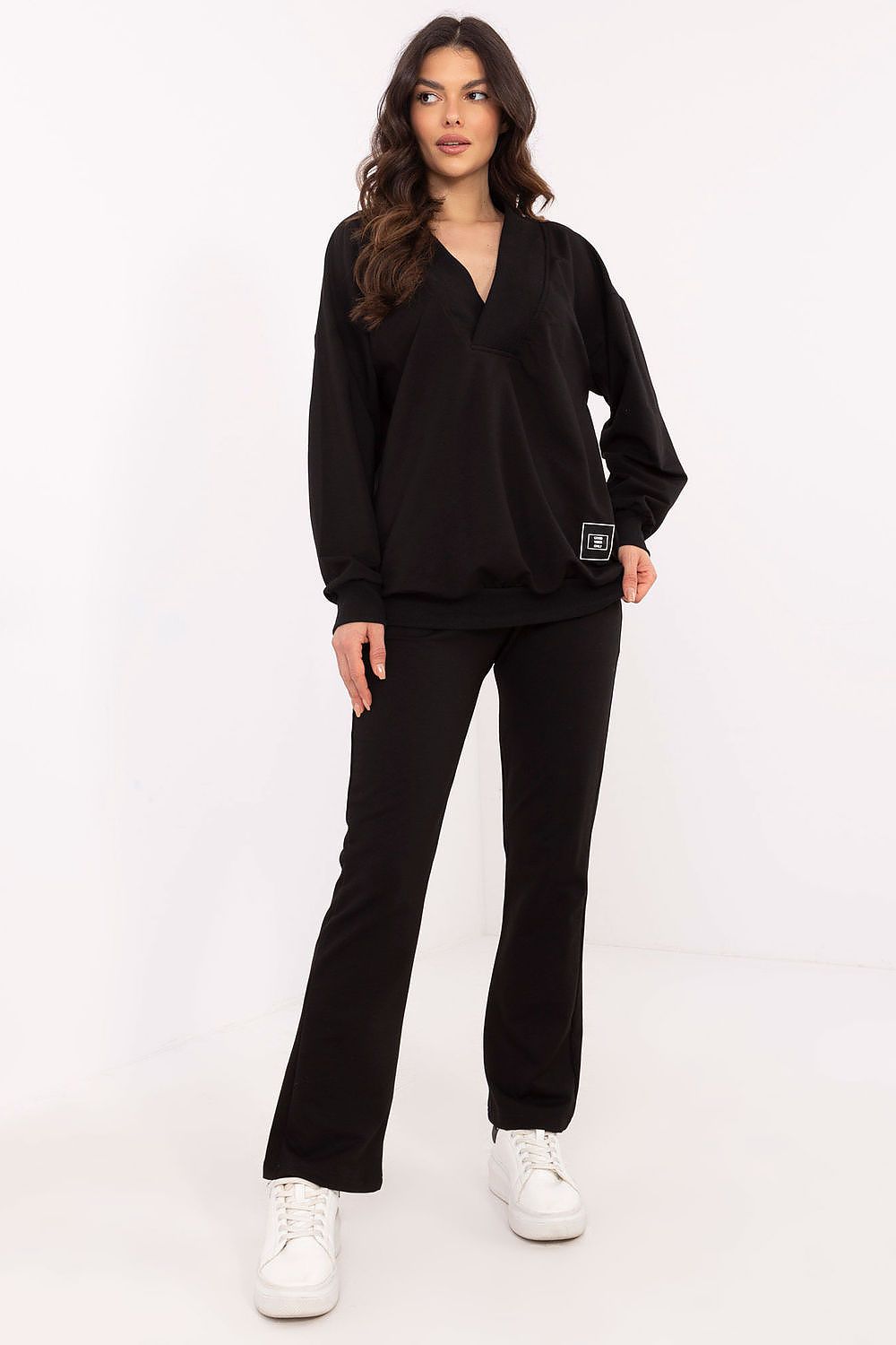 Luxury Women's 2-Piece Set with Long-Sleeve Blouse & High-Waist Straight-Leg Pants, EU Size 0, by Factory Price