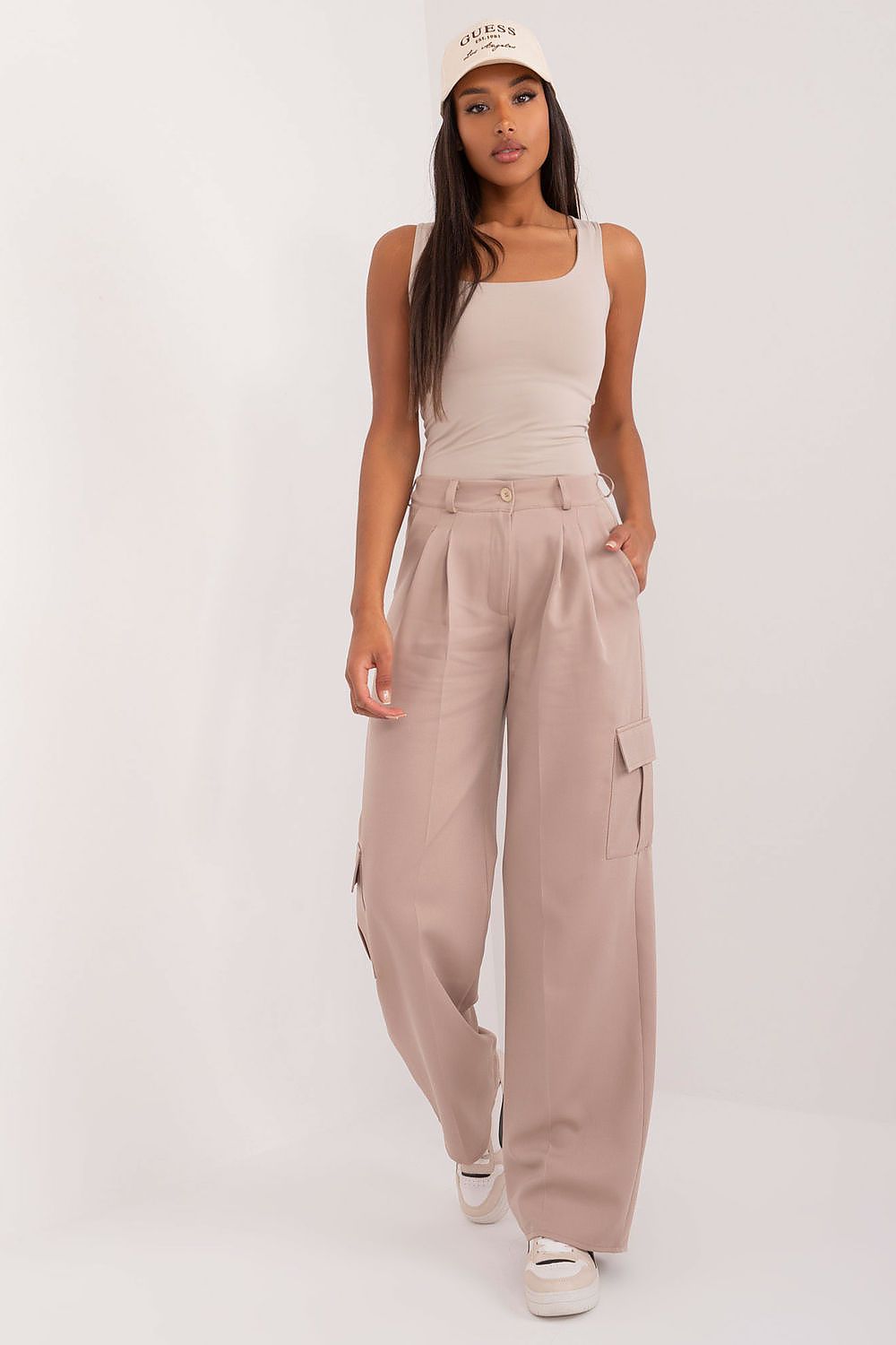 Lakerta Women's High-Waist Cargo Pants EU 36-42 | Stylish Comfort with Utility Pockets