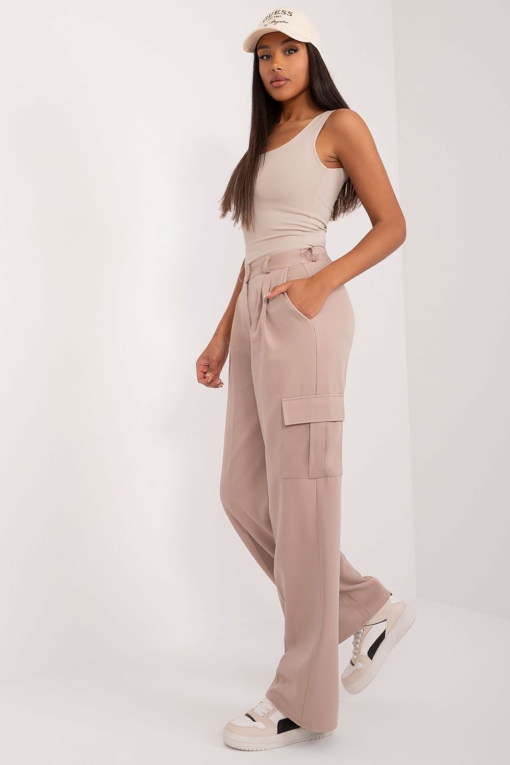 Lakerta Women's High-Waist Cargo Pants EU 36-42 | Stylish Comfort with Utility Pockets