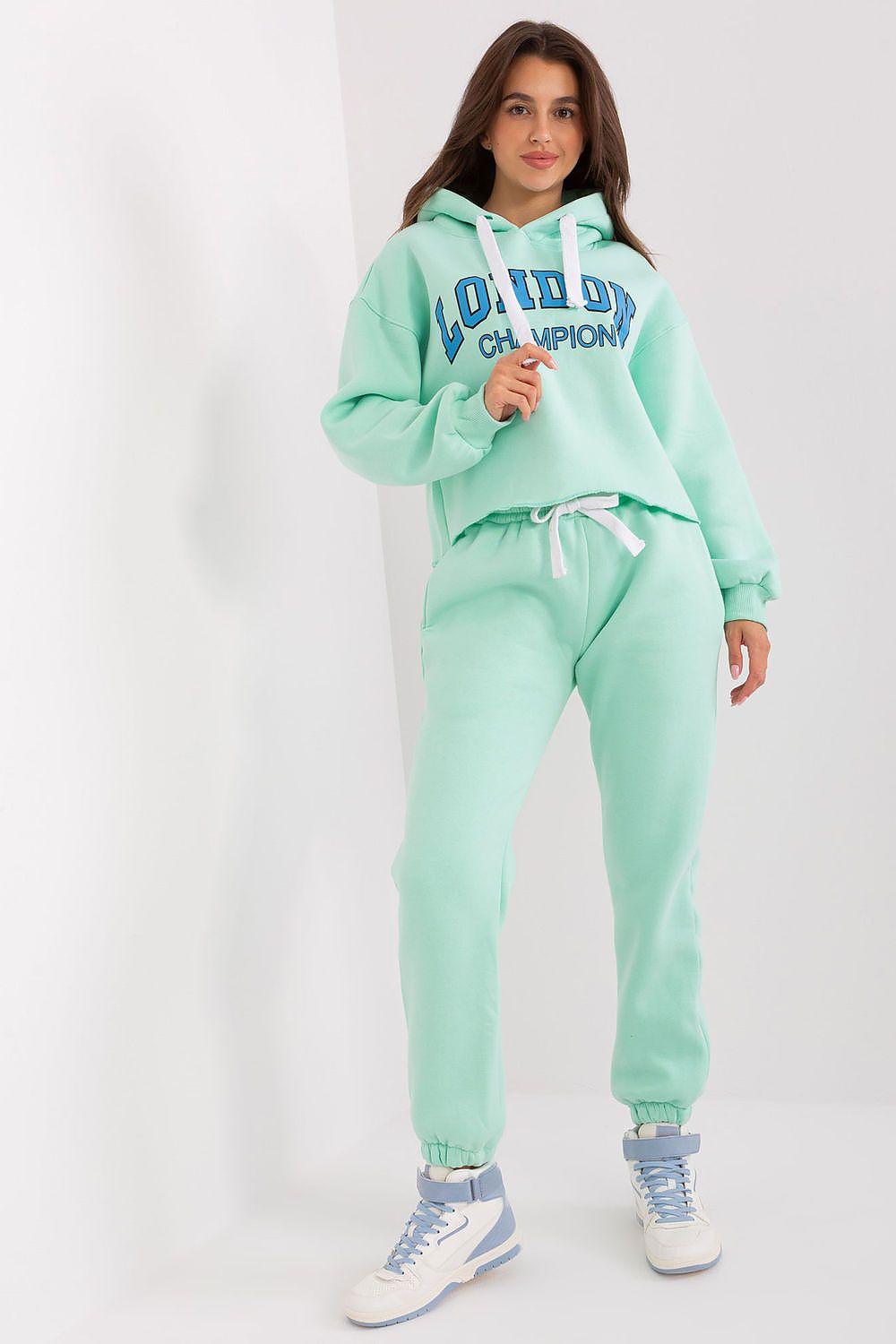 Ex Moda Casual Tracksuit Set - Cotton Blend Hoodie & Pants, EU 0, Modern Urban Style