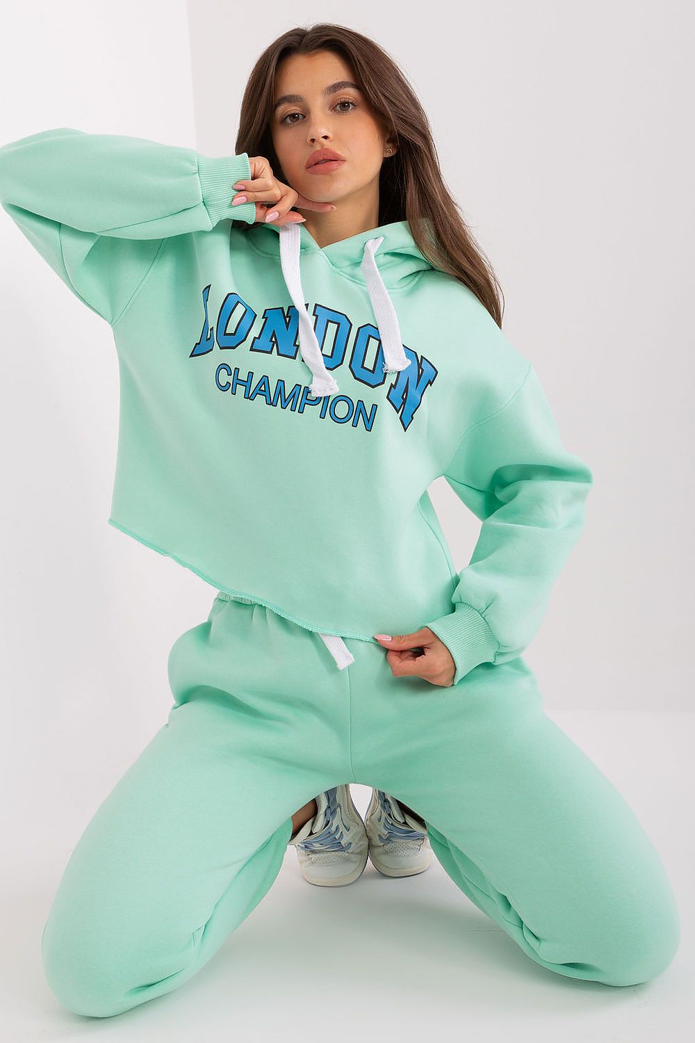 Ex Moda Casual Tracksuit Set - Cotton Blend Hoodie & Pants, EU 0, Modern Urban Style