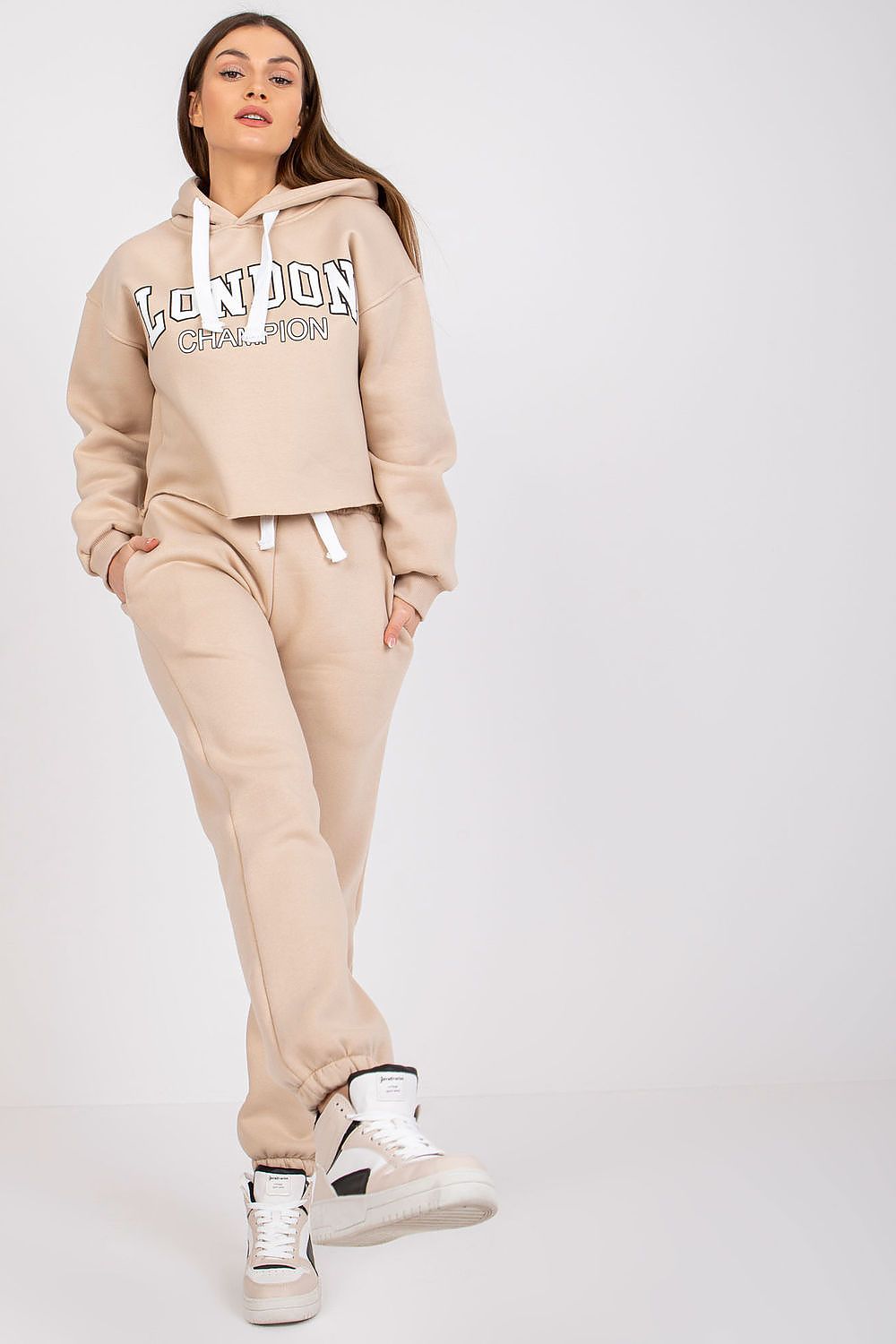 Ex Moda Casual Tracksuit Set - Cotton Blend Hoodie & Pants, EU 0, Modern Urban Style