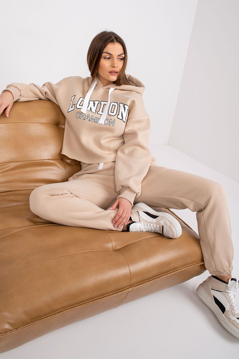 Ex Moda Casual Tracksuit Set - Cotton Blend Hoodie & Pants, EU 0, Modern Urban Style