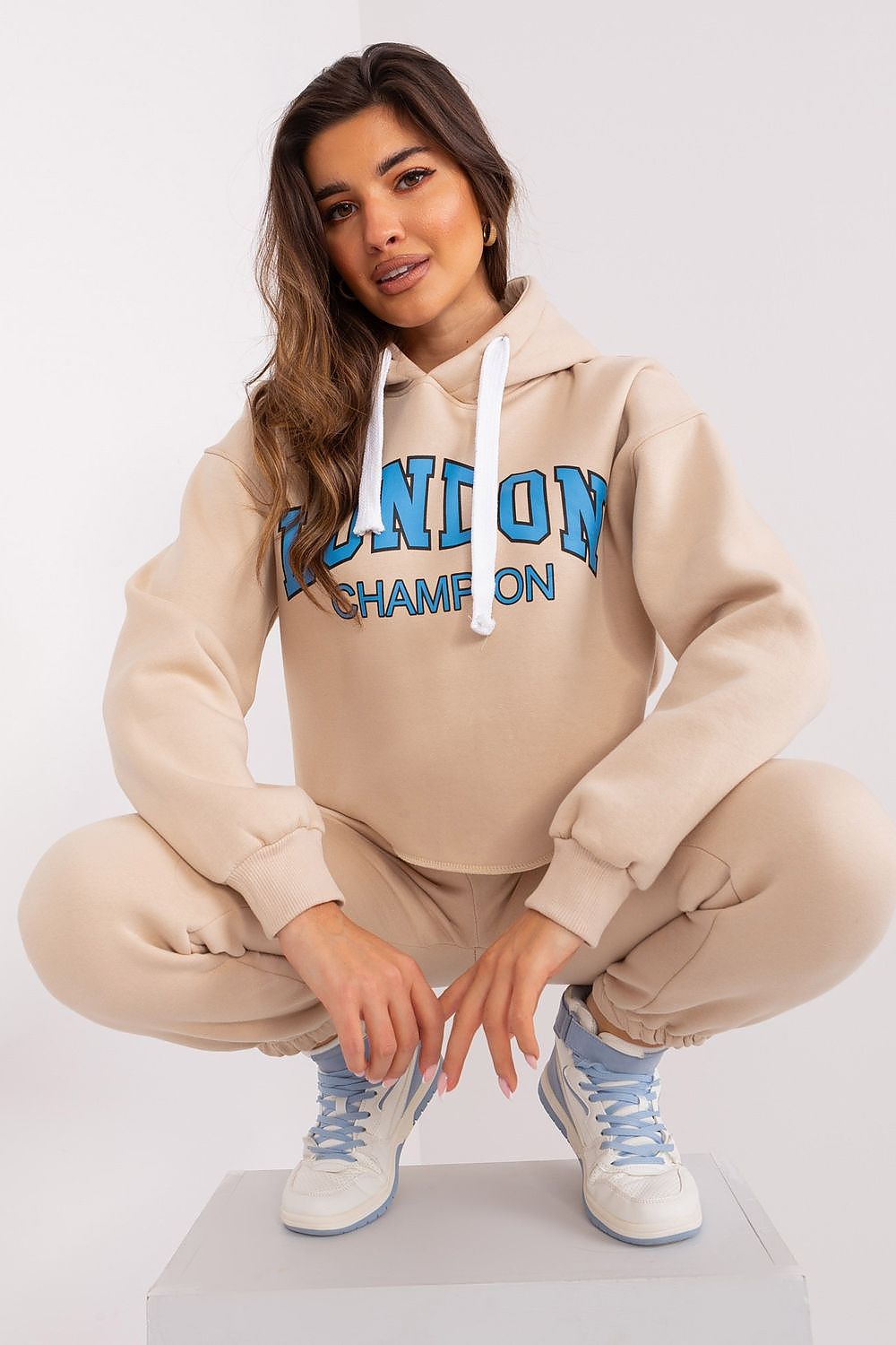 Ex Moda Casual Tracksuit Set - Cotton Blend Hoodie & Pants, EU 0, Modern Urban Style