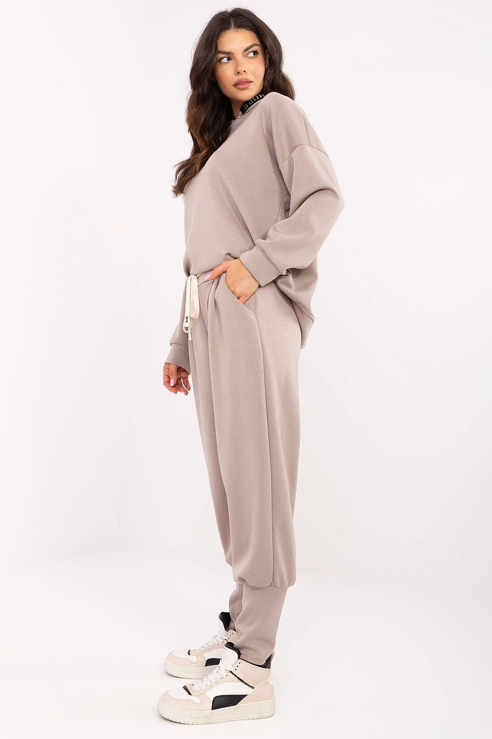 Italy Moda Women's High Waist Tracksuit Trousers, Size EU 0, Comfort Fit with Pockets