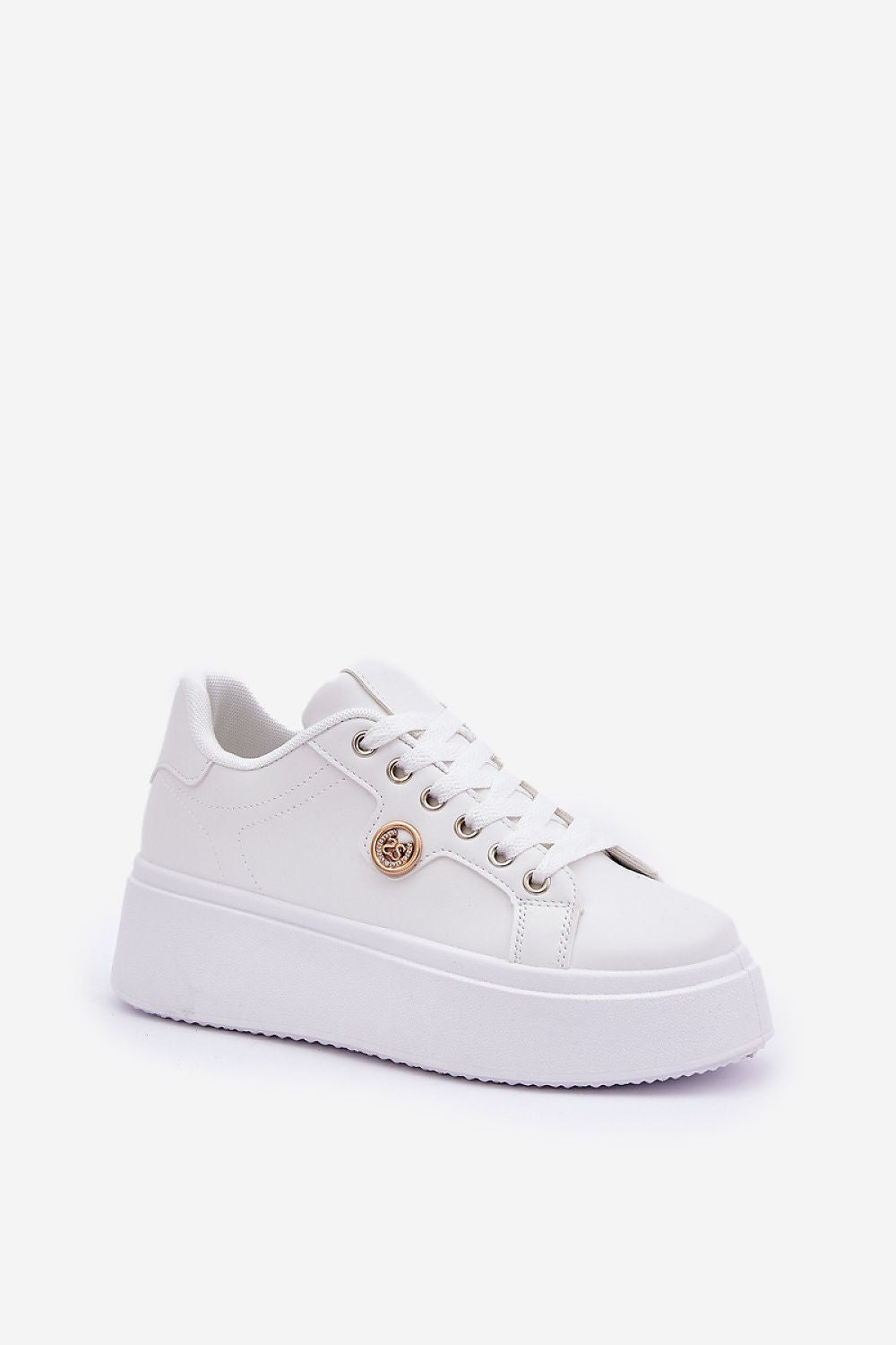 Elegant Eco Leather Sneakers with Removable Foam Insole, 4.5 cm Platform, EU Size 36-41