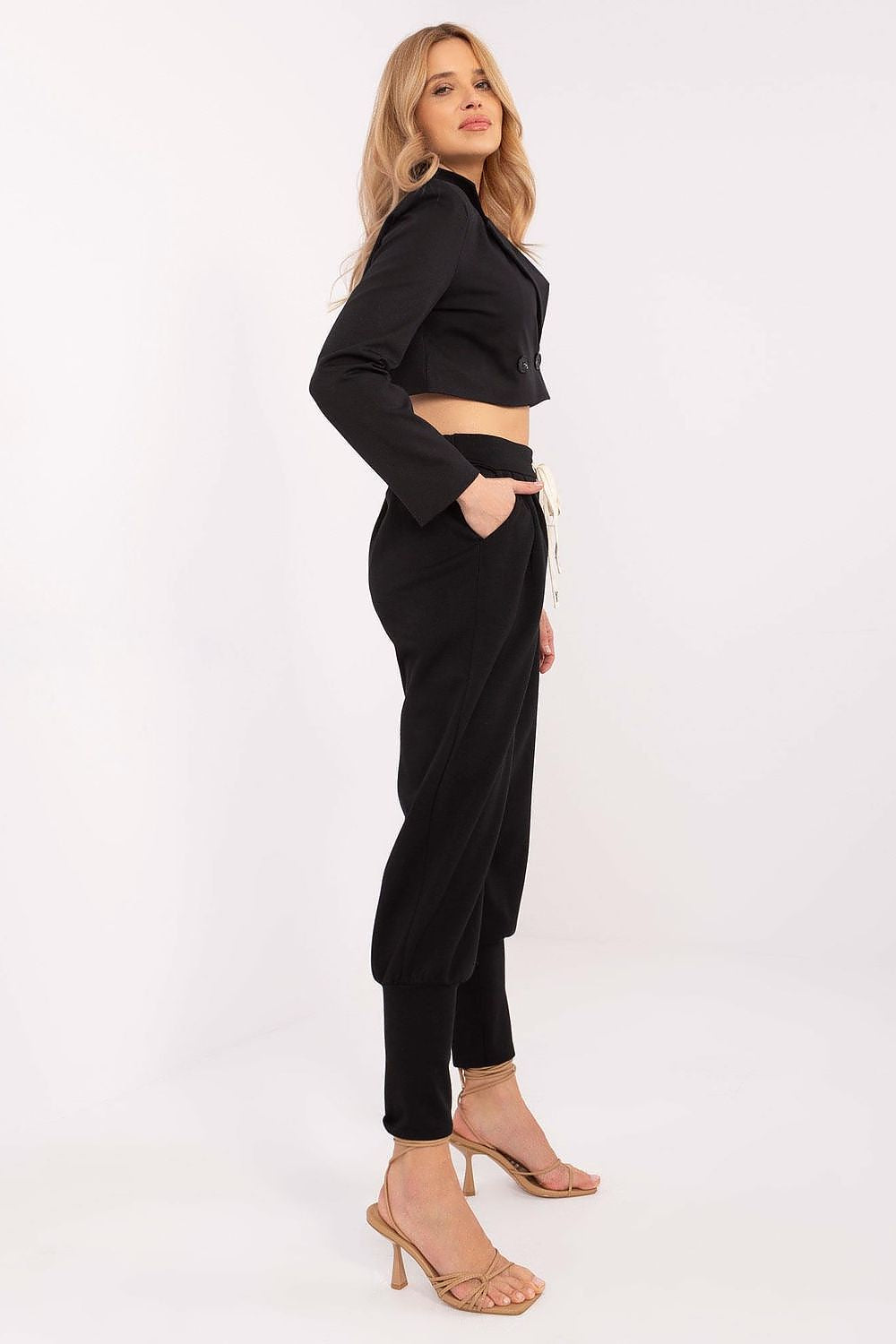 Italy Moda Women's High Waist Tracksuit Trousers, Size EU 0, Comfort Fit with Pockets