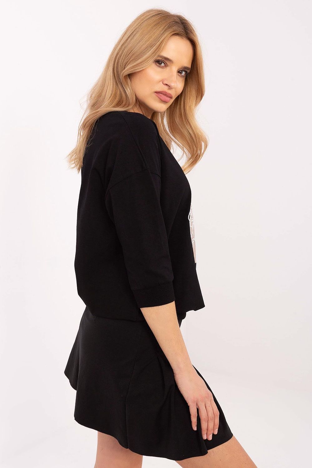 Elegant 3/4 Sleeve Casual Blouse with Embroidery & Pearls - Sizes EU 0-4
