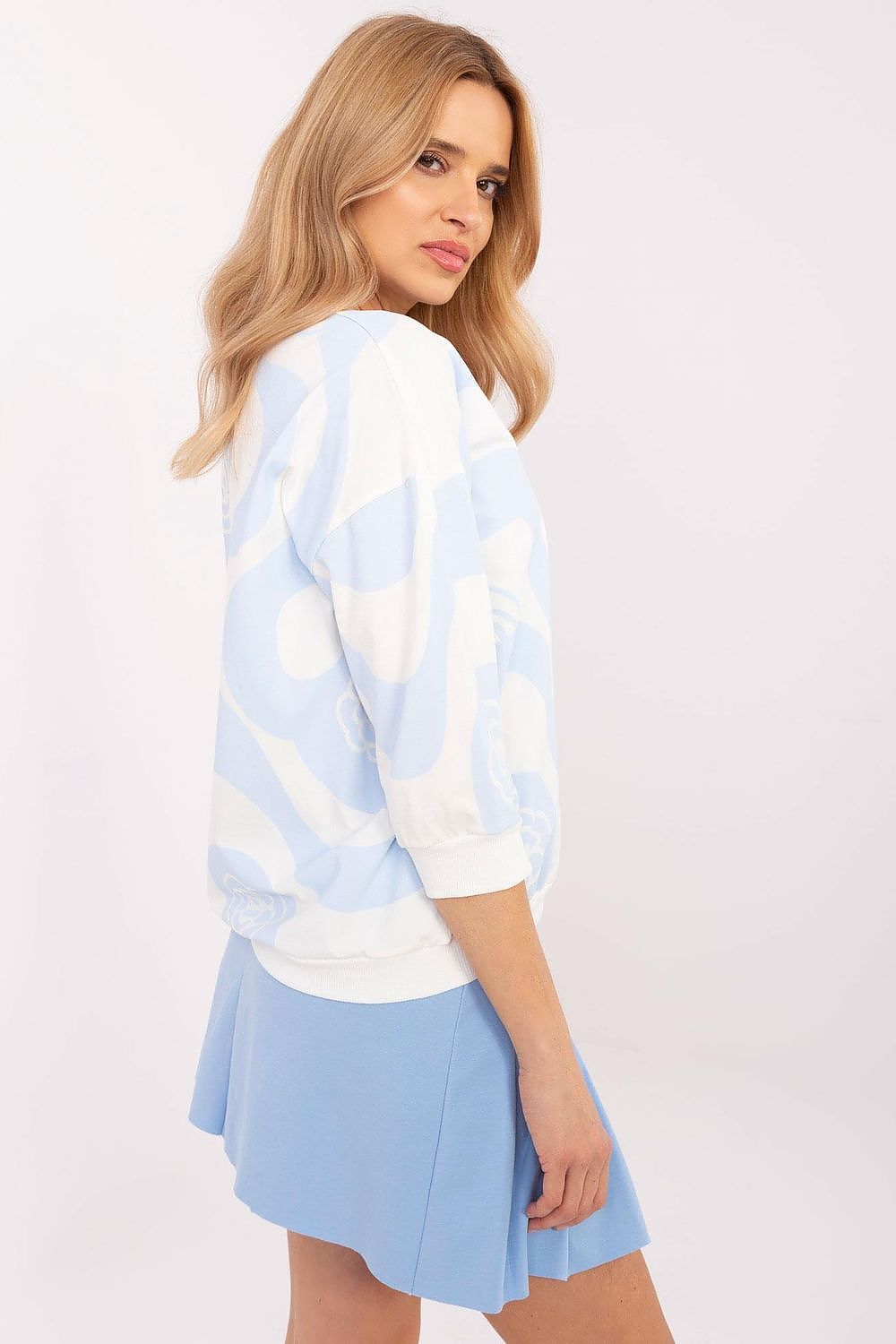 Elegant Floral Print Blouse for Women - 3/4 Sleeve, Cotton & Elastane, Sizes EU 0-XXL