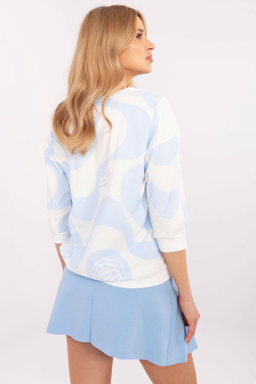 Elegant Floral Print Blouse for Women - 3/4 Sleeve, Cotton & Elastane, Sizes EU 0-XXL