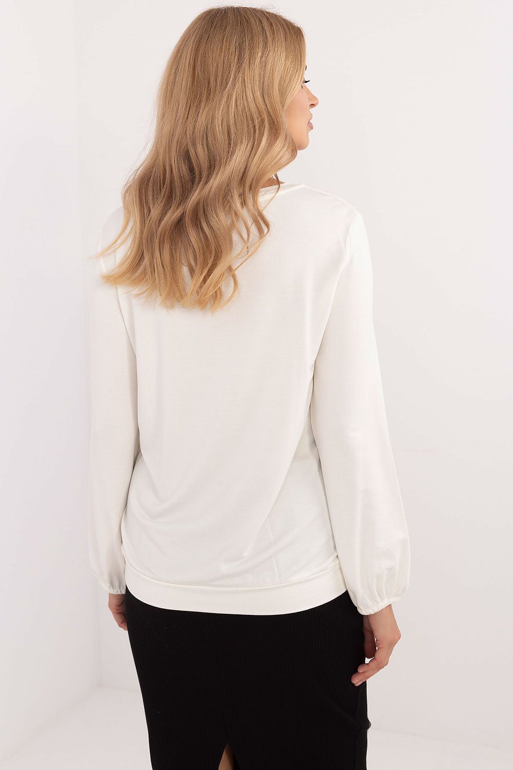 Elegant Long Sleeve Micro Modal Blouse With Spandex - Available in EU Sizes 0 (69 cm Length)