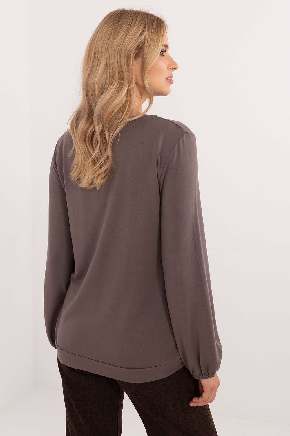 Elegant Long Sleeve Micro Modal Blouse With Spandex - Available in EU Sizes 0 (69 cm Length)
